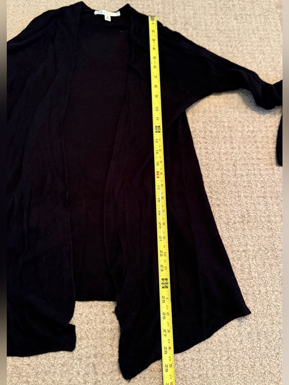Cyrus Black Open Front Cardigan Sweater Women’s Medium M Long Sleeve Lightweight - Picture 3 of 6